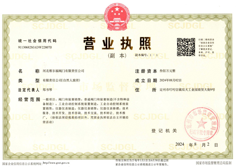 河北维尔福阀门有限责任公司